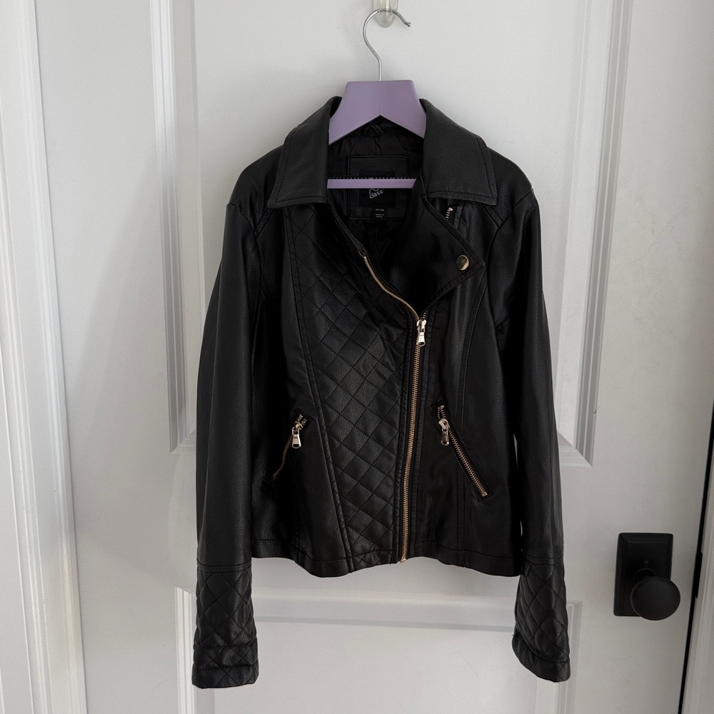 Kids faux leather moto jacket